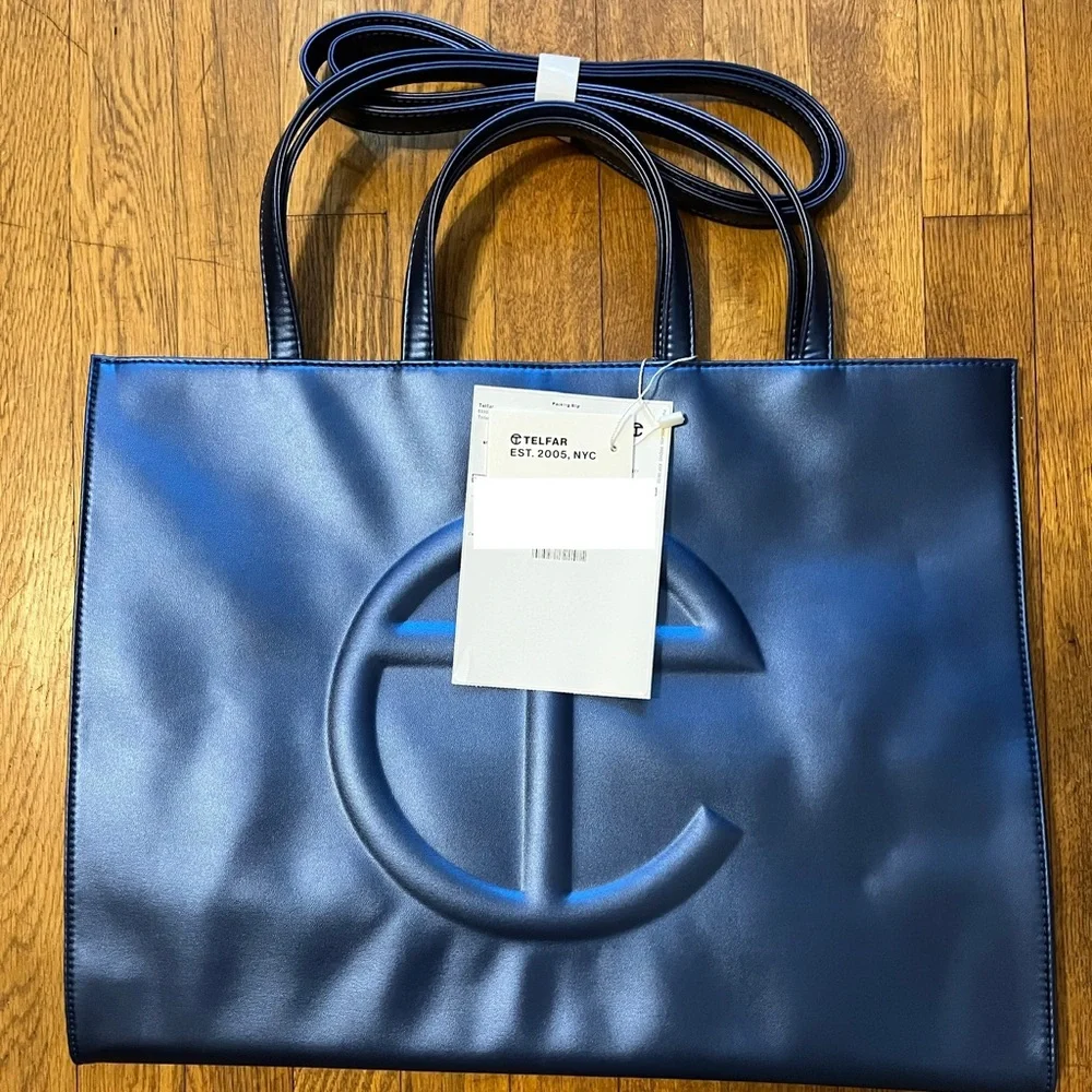 Telfar NWT Large Cobalt Shopping Bag - Picture 2 of 4